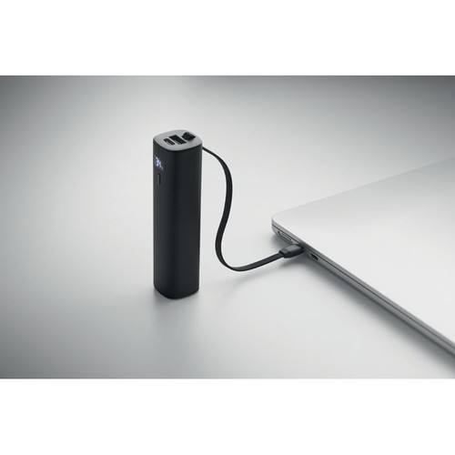 black POWERTUBE Powerbank 5000mAh PD 20W