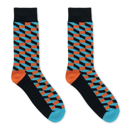 orange FUNNY L Calcetines estampados alegres