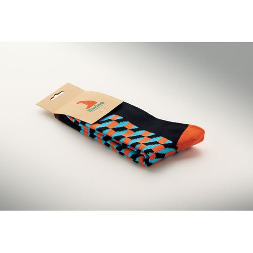 orange FUNNY L Calcetines estampados alegres