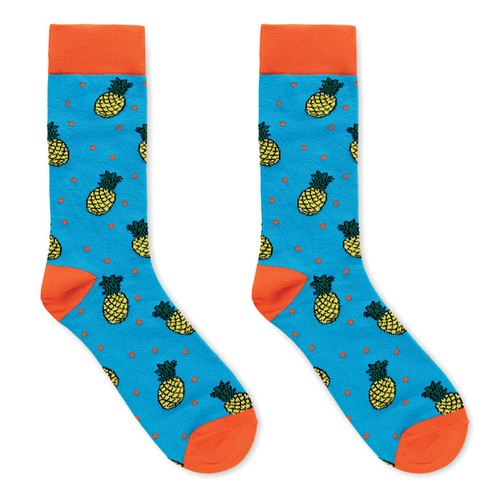 turquesa FUNNY L Calcetines estampados alegres