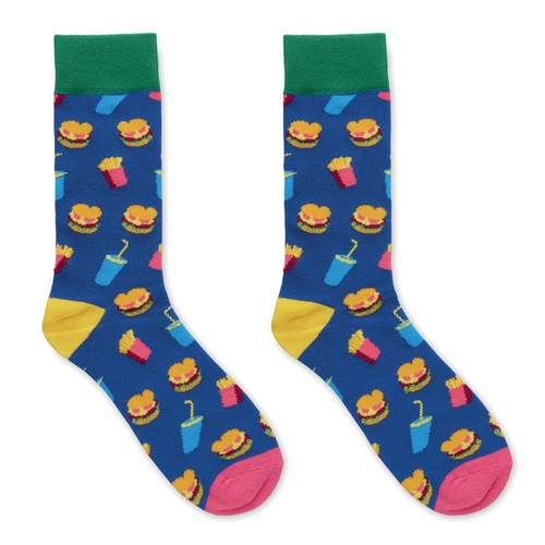 azulón FUNNY L Calcetines estampados alegres