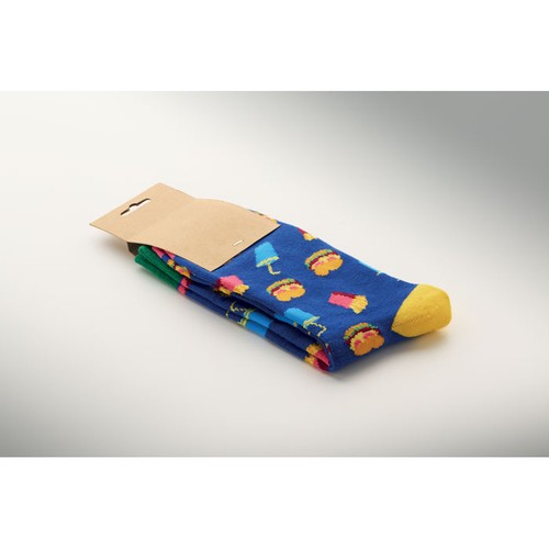 azulón FUNNY L Calcetines estampados alegres