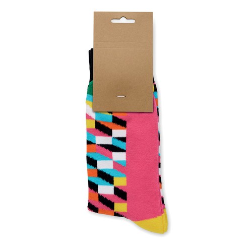 fucsia FUNNY L Calcetines estampados alegres