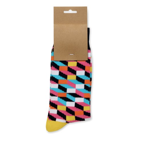 fucsia FUNNY L Calcetines estampados alegres