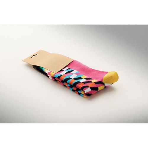 fucsia FUNNY L Calcetines estampados alegres