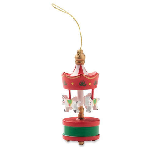 red WHIRL Adorno carrusel de madera