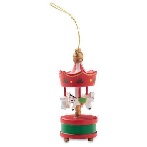 red WHIRL Adorno carrusel de madera