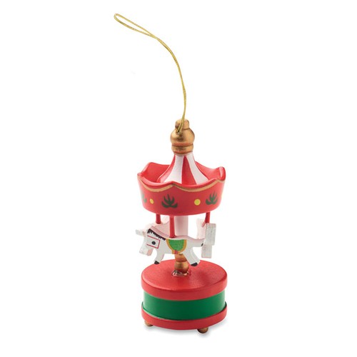 red WHIRL Adorno carrusel de madera