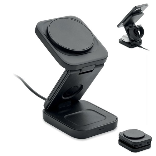 black SATELIT Base de carga plegable 3 en 1