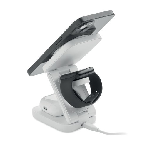 white SATELIT Base de carga plegable 3 en 1