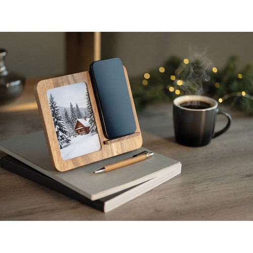 madera FINWOOD Marco de acacia y cargador 15W