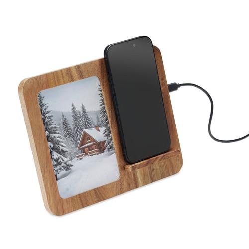 madera FINWOOD Marco de acacia y cargador 15W