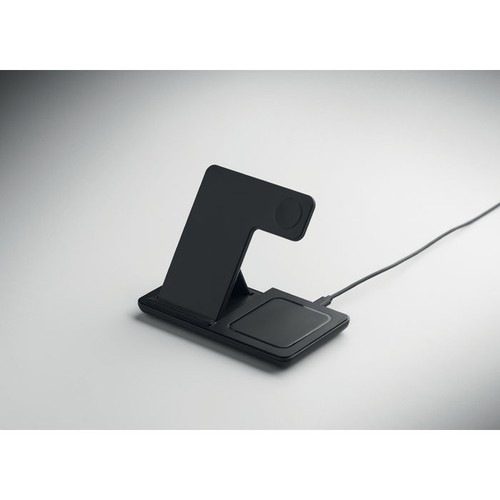 black DOCK3 Cargador plegable 3 en 1 15 W