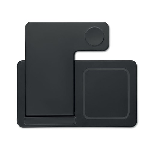 black DOCK3 Cargador plegable 3 en 1 15 W