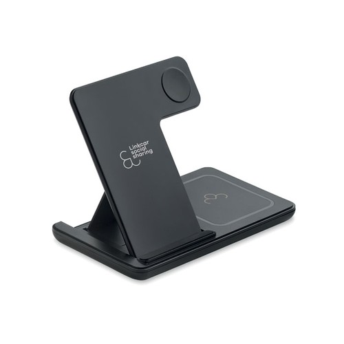 black DOCK3 Cargador plegable 3 en 1 15 W