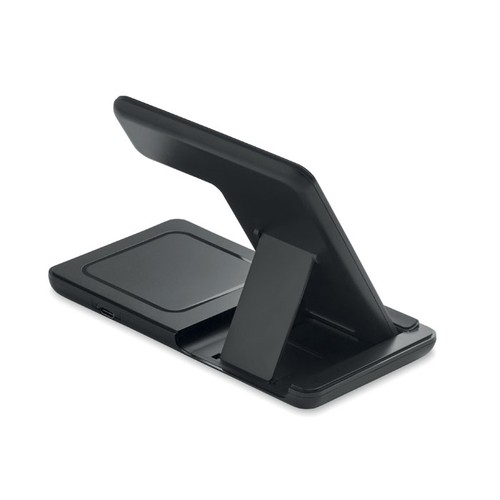 black DOCK3 Cargador plegable 3 en 1 15 W