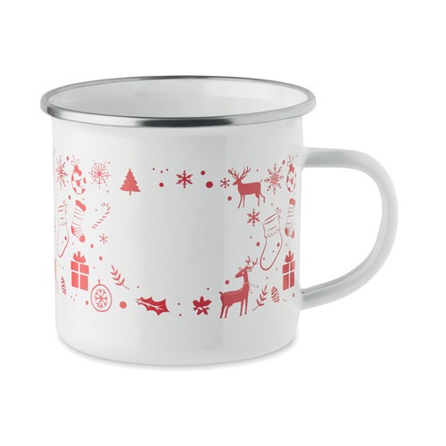 white SEASOMEL Taza esmaltada Navidad 300 ml