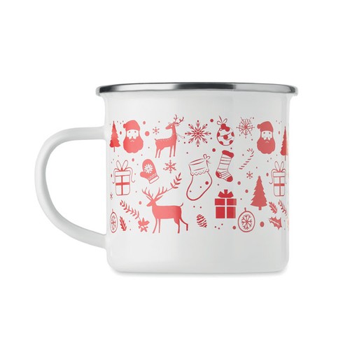 white SEASOMEL Taza esmaltada Navidad 300 ml