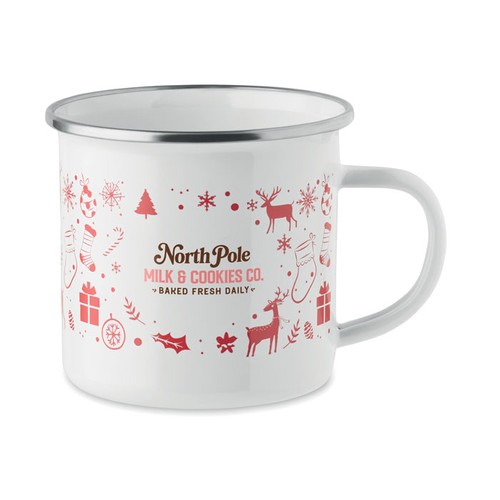 white SEASOMEL Taza esmaltada Navidad 300 ml