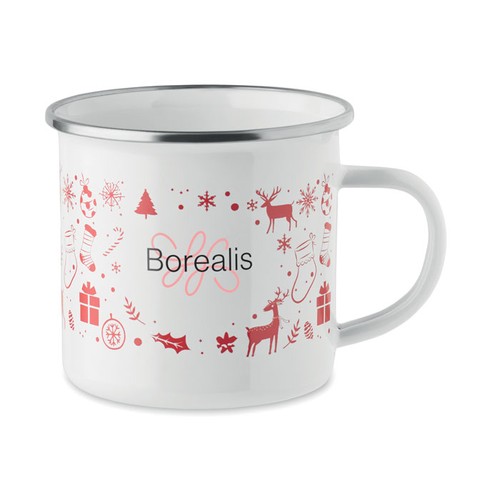 white SEASOMEL Taza esmaltada Navidad 300 ml
