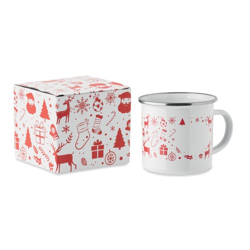 white SEASOMEL Taza esmaltada Navidad 300 ml