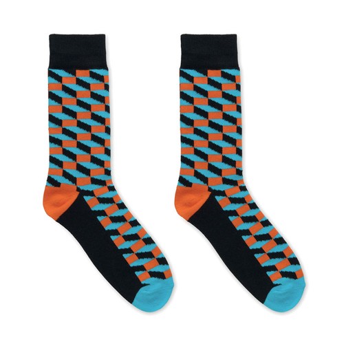 orange FUNNY M Calcetines estampados alegres