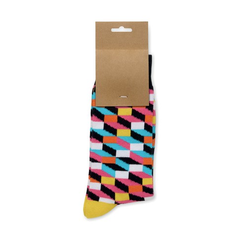 fucsia FUNNY M Calcetines estampados alegres
