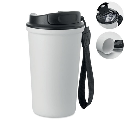 white NAKANO Vaso de acero reciclado 400 ml