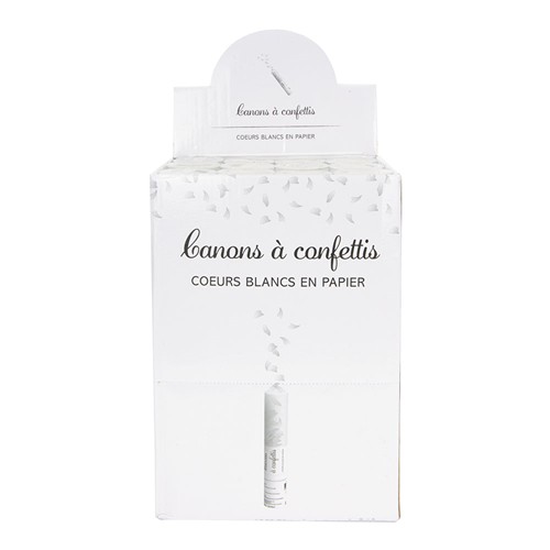 CANON A CONFETTI COEUR BLANC TUBE TRANSPARENT 25CM thumbnail 4