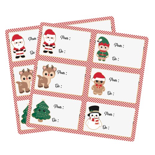 ETIQUETTES CADEAUX ADHESIVES SWEETY XMAS X 12 thumbnail 8