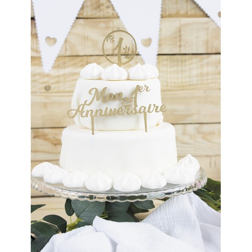 PIC DECO EN BOIS DORE MON 1ER ANNIVERSAIRE thumbnail 6