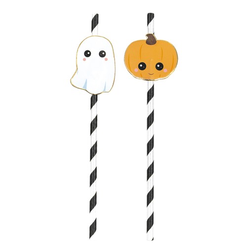 SET 10 PAILLES RAYEES NOIRES ET BLANCHES SWEETY HALLOWEEN thumbnail 4