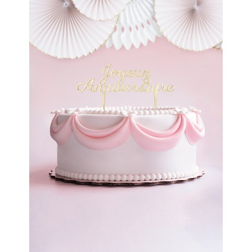 PIC DECO EN BOIS DORE JOYEUX ANNIVERSAIRE thumbnail 4