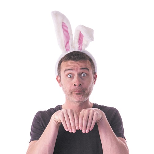 SERRE TÊTE OREILLE DE LAPIN BLANC ET ROSE PELUCHE thumbnail 4