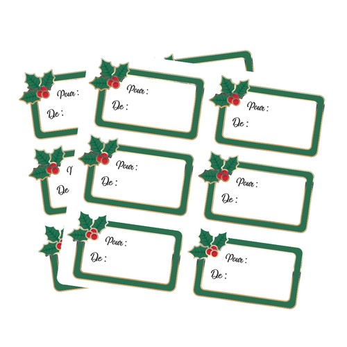 ETIQUETTES CADEAUX ADHESIVES HOUX DE NOEL X 12 thumbnail 4