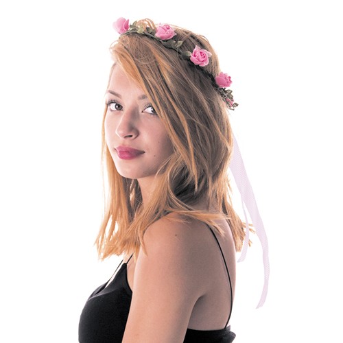 COURONNE DE FLEURS ROSES thumbnail 4