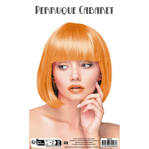 PERRUQUE CABARET ORANGE NEON