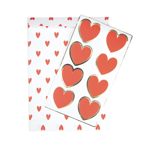 POCHETTES PAPIER PETITS COEURS ROUGES X 8PCS thumbnail 5