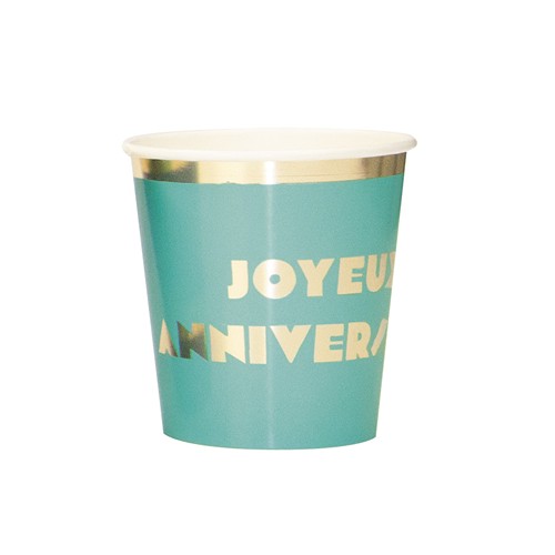 GOBELETS 200ML MULTI JOYEUX ANNIVERSAIRE X 8 thumbnail 9