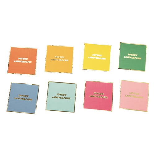 SERVIETTES MULTI JOYEUX ANNIVERSAIRE  X 16 thumbnail 11