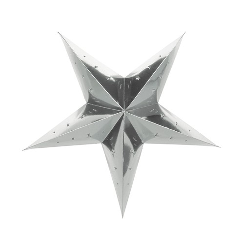 LANTERNE ÉTOILE 30CM ARGENTEE