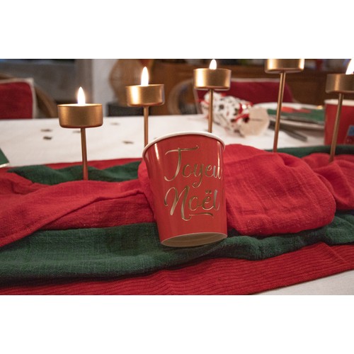 GOBELETS 200ML ROUGES ET OR JOYEUX NOEL X 8 thumbnail 4