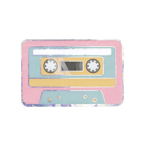 SERVIETTES CASSETTE 90'S PARTY 19X29CM  X 16