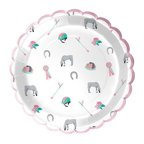 ASSIETTES FESTONNEES 23CM CHEVAL X 8