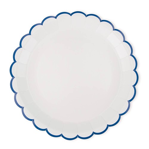 ASSIETTES FESTONNEES FLEUR BLEUE  XXL 30.5CM  X 8 thumbnail 6
