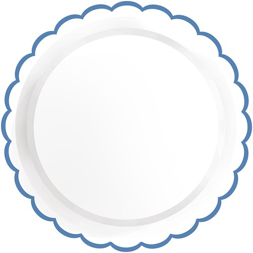 ASSIETTES FESTONNEES FLEUR BLEUE  XXL 30.5CM  X 8 thumbnail 5