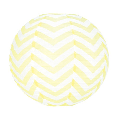 LANTERNE CHEVRONS JAUNE 35CM