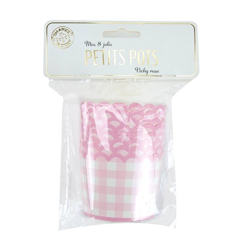 PETITS POTS VICHY ROSE X 8 thumbnail 4