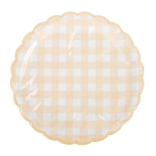 ASSIETTES FESTONNEES VICHY PASTEL 4 COUL ASS  23CM X 8 thumbnail 6