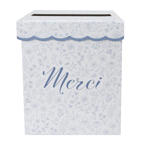 URNE MERCI FLEUR BLEUE